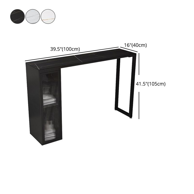 Stone Bar Table Modern Dining Table with Double Pedestal Base for Kitchen Dining Room Clearhalo 'Bar Furniture' 'Bar Tables' 'bar_tables' 'furn' 'furn_bar_tables' 'Furniture' 'furniture_bar_tables' 'Kitchen & Dining Furniture' 1200x1200_70b0cce0-db29-4c86-962a-2bc45bed0814