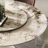 Modern Round Dinette Set 1/4/5/7 Pieces Sintered Stone Dining Table Set with Turntable Clearhalo 'Dining Room Sets' 'Dining Tables & Seating' 'dining_room_set' 'furn' 'furn_dining_room_set' 'Furniture' 'Kitchen & Dining Furniture' 1200x1200_70b2f0a6-e270-42fd-882a-d278010133e9