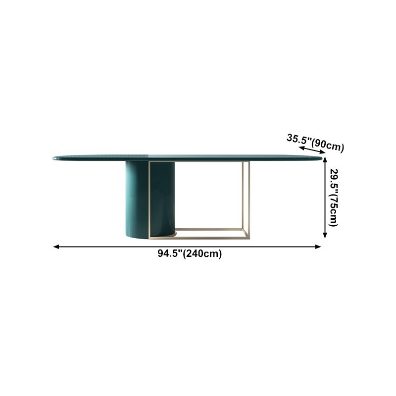 Modern Pine Wood Table in Green for Restaurant Rectangle Dining Table with Trestle Base Clearhalo 'Dining Tables & Seating' 'Dining Tables' 'dining_table' 'furn' 'furn_dining_table' 'Furniture' 'furniture_dining_table' 'Kitchen & Dining Furniture' 'kitchen' 'kitchen_dining_table' 1200x1200_70b3b9e6-d56b-4414-ae3c-47669859c3b4