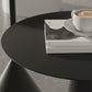 Pedestal Metal Coffee Table Round Black/White Cocktail Table