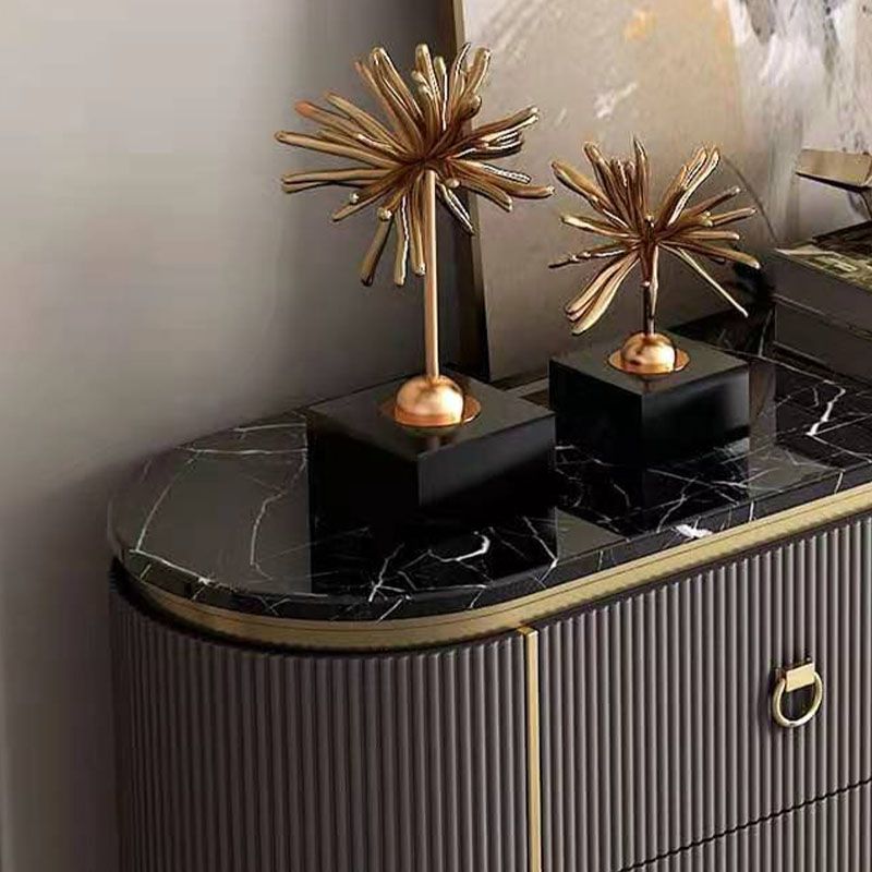 Sideboard in stile glam con tavolo da tavolo a buffet a 6 cassetti per la sala da pranzo