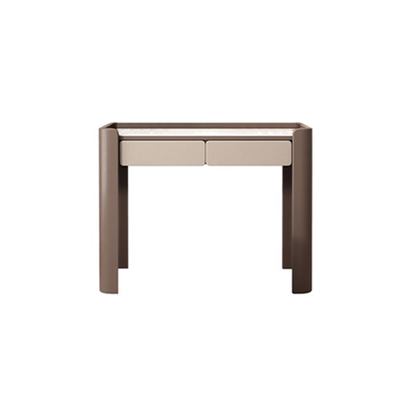 2/5 Schublade fester Holzverkesseltisch Brauner Make -up -Eitelkeitstisch