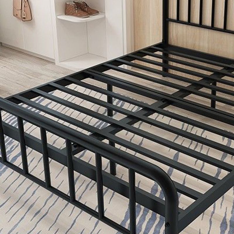 Modern Headboard Bed Rectangular Open-Frame Bed with Metal Legs