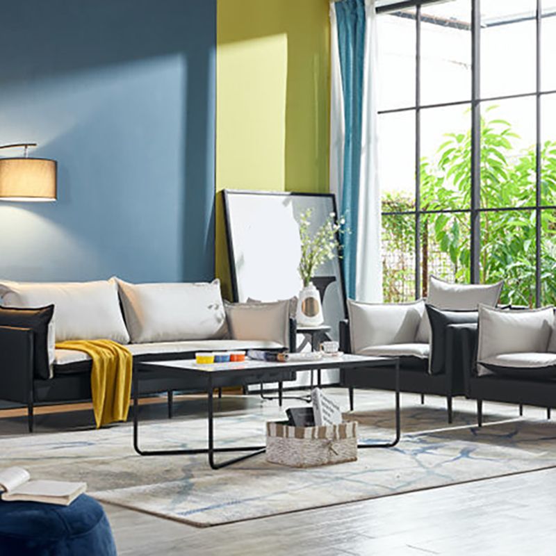 Modern Style Square Armrest Sponge Cushion Wear Resistant Napa Leather Sofa Clearhalo 'furn' 'furn_sofas' 'Furniture' 'furniture_sofas' 'kitchen' 'kitchen_sofas' 'Living Room Furniture' 'Sofa' 'sofas' 1200x1200_70b76915-42f1-4ab7-a12d-f541d52ceec5