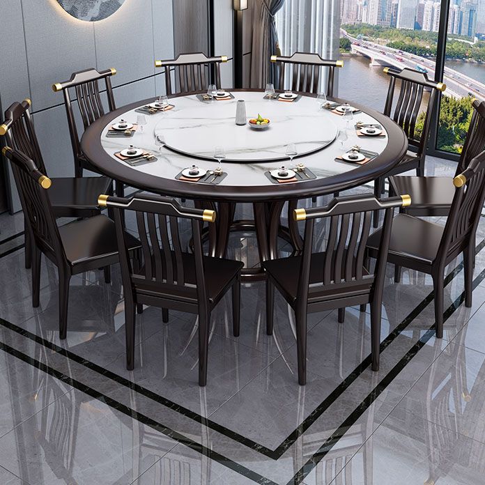 Industriële keuken eetkamerstoel massief houten lat achter armloze stoel