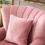 29.5 "W Silla de brazo Faux Leather/Velvet/Algodón Blend Acrestora con cuatro patas básicas