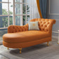 Chaise à bras roulés de style traditionnel en simili cuir pour salon