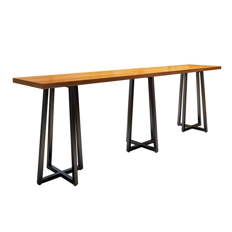 Industrial 1/9 Pieces Bar Table Set Rectangle Pine Wood Counter Table with High Stools Clearhalo 'Bar Furniture' 'furn' 'furn_home_bar_bar_sets' 'Furniture' 'Home Bars & Bar Sets' 'home_bar_bar_sets' 'Kitchen & Dining Furniture' 1200x1200_70b9d2bc-ed01-4338-8196-331df561c45b