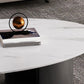 Glam 15.7" H Oval Slate Coffee Table Iron 2 Legs Cocktail Table Clearhalo 'Coffee & Accent Tables' 'Coffee Tables' 'coffee_tables' 'furn' 'furn_coffee_tables' 'Furniture' 'Living Room Furniture' 1200x1200_70ba3bf1-e60b-4222-91ad-124ba86fad20