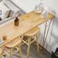Natural Finish 1/4 Pcs Bar Set with Wooden Stools for Dining Room