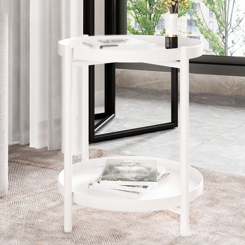 Modern Style Metal Table Top Metal Steel Base Round Side Table