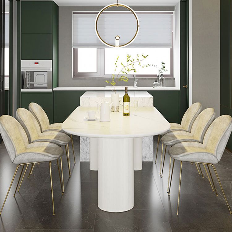 Sintered Stone Top Modern White Table for Restaurant Irregular Dining Table with 3 Legs Clearhalo ' dining_table' 'Dining Tables & Seating' 'Dining Tables' 'furn' 'furn_dining_table' 'Furniture' 'furniture_dining_table' 'Kitchen & Dining Furniture' 'kitchen&dining_furn' 'kitchen' 'kitchen_dining_table' 1200x1200_70bf5a9e-c723-404f-95af-73b18283c137