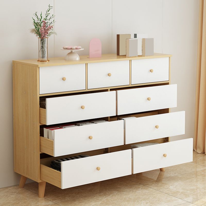 Coffre d'accent rectangle avec tiroirs coffre en bois droit des jambes en bois