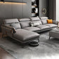 Glam Sofa Chaise Faux Leather Living Room Pillow Top Arm Sofa