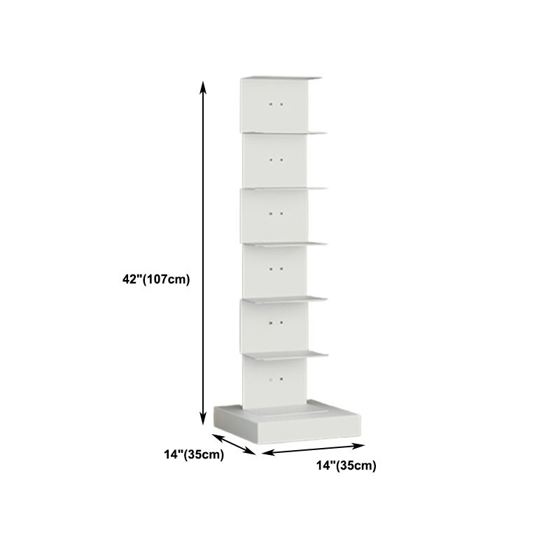 Modern Steel Bookcase, White, Geometric Bookshelf for Any Room Clearhalo 'Bookcases' 'furn' 'furn_bookcases' 'Furniture' 'Office Furniture' 1200x1200_70c21b7d-808f-46f8-aa24-7f2b1de42c4f