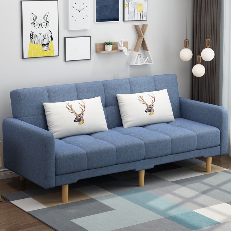 コンテンポラリービスケットバックスタンダードスクエアアームファブリックステーションソファ