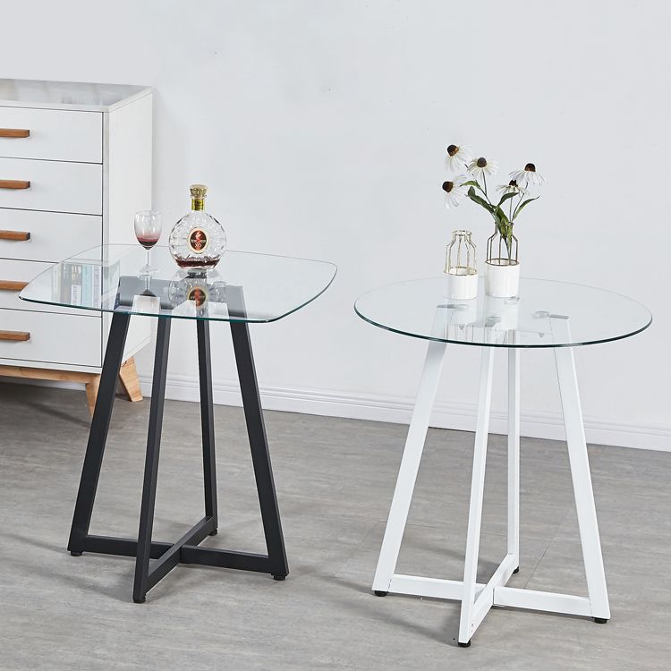 Simplicity Style Round Pedestal Dining Table Clear Glass Home Furniture Clearhalo ' dining_table' 'Dining Tables & Seating' 'Dining Tables' 'Furniture' 'furniture_dining_table' 'Kitchen & Dining Furniture' 'kitchen&dining_furn' 'kitchen' 'kitchen_dining_table' 1200x1200_70c3d6bd-6545-419e-b880-5f222e8239ca