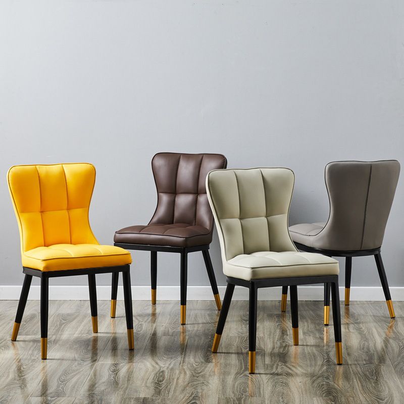 Scandinavian Upholstered Side Chair Armless Solid Back Chairs Clearhalo 'Dining Chairs' 'Dining Tables & Seating' 'dining_chair' 'Furniture' 'furniture_dining_chair' 'Kitchen & Dining Furniture' 1200x1200_70c3e80a-8b8c-4f35-94f2-afd5fab40a2d