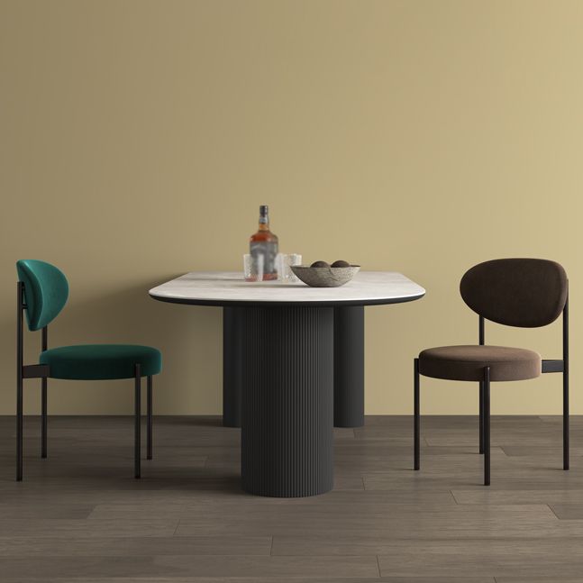 Contemporary Stone Dinner Table Tripod Base Dining Room Table for Home Clearhalo ' dining_table' 'Dining Tables & Seating' 'Dining Tables' 'furn' 'furn_dining_table' 'Furniture' 'furniture_dining_table' 'Kitchen & Dining Furniture' 'kitchen&dining_furn' 'kitchen' 'kitchen_dining_table' 1200x1200_70c401b7-c73f-438e-88ea-5de14f0c8dcc