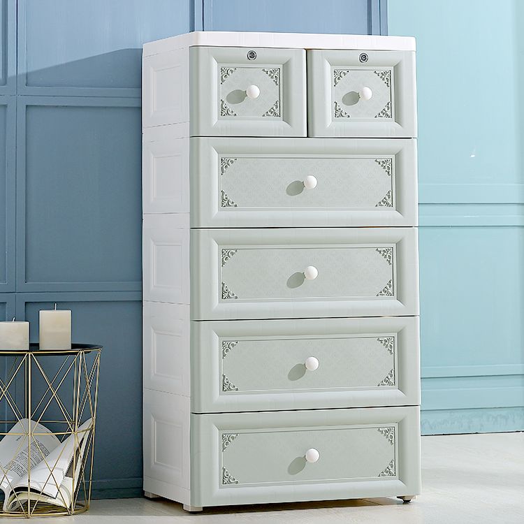 Plastic Bedroom Non-Hanging Armoire Modern Cabinet with Drawers