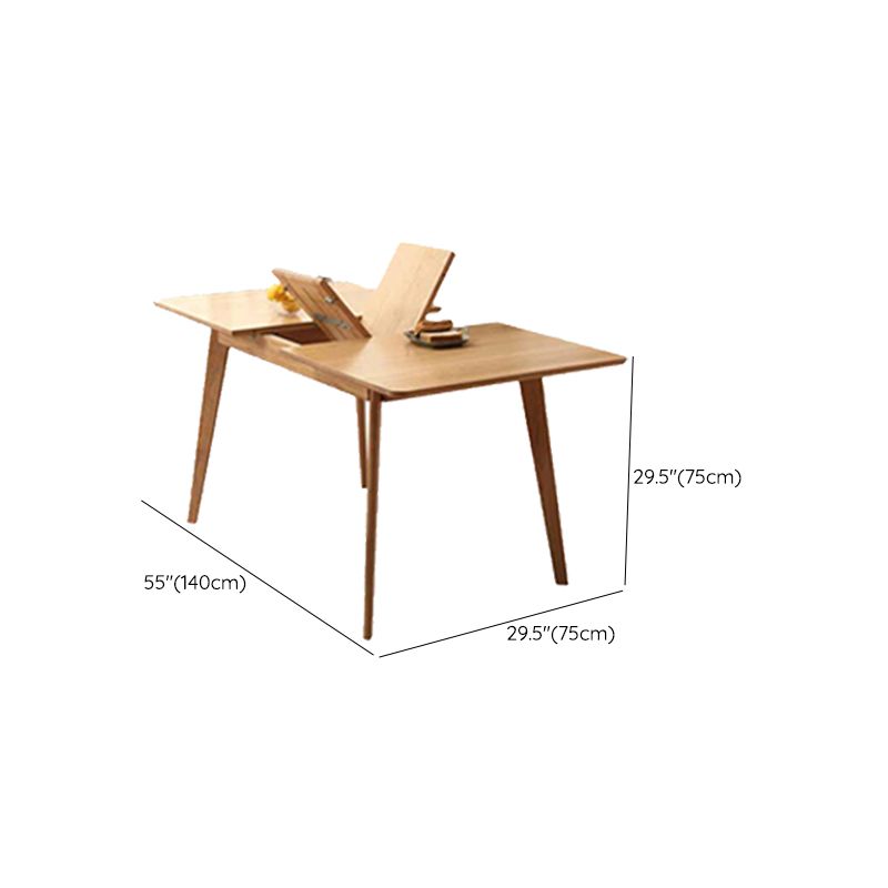 Modern Extendable Dining Table Solid Wood Dining Table for Dining Room Clearhalo 'Dining Tables & Seating' 'Dining Tables' 'dining_table' 'furn' 'furn_dining_table' 'Furniture' 'Kitchen & Dining Furniture' 1200x1200_70c4c88e-5d17-4b1c-a6ac-a5f047c67855