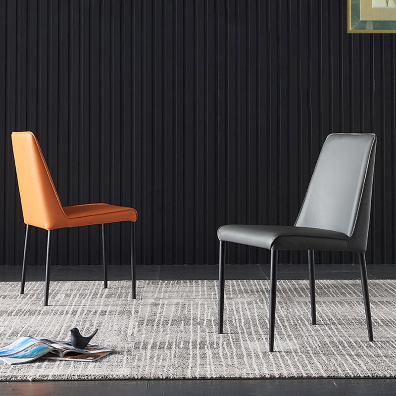 Industrial Solid Back Armless Dining Chairs Faux Leather Dining Chairs Clearhalo ' kitchen&dining_furn' 'Dining Chairs' 'Dining Tables & Seating' 'dining_chair' 'furn' 'furn_dining_chair' 'Furniture' 'furniture_dining_chair' 'Kitchen & Dining Furniture' 'kitchen' 1200x1200_70c50dac-1620-47ac-901c-f1cef32bbab7