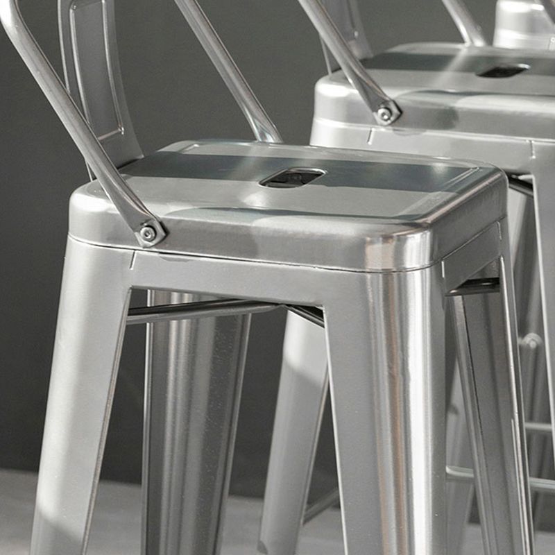 Sgabelli da pranzo quadrati moderni in metallo sgabelli senza braccia con poggiapiedi