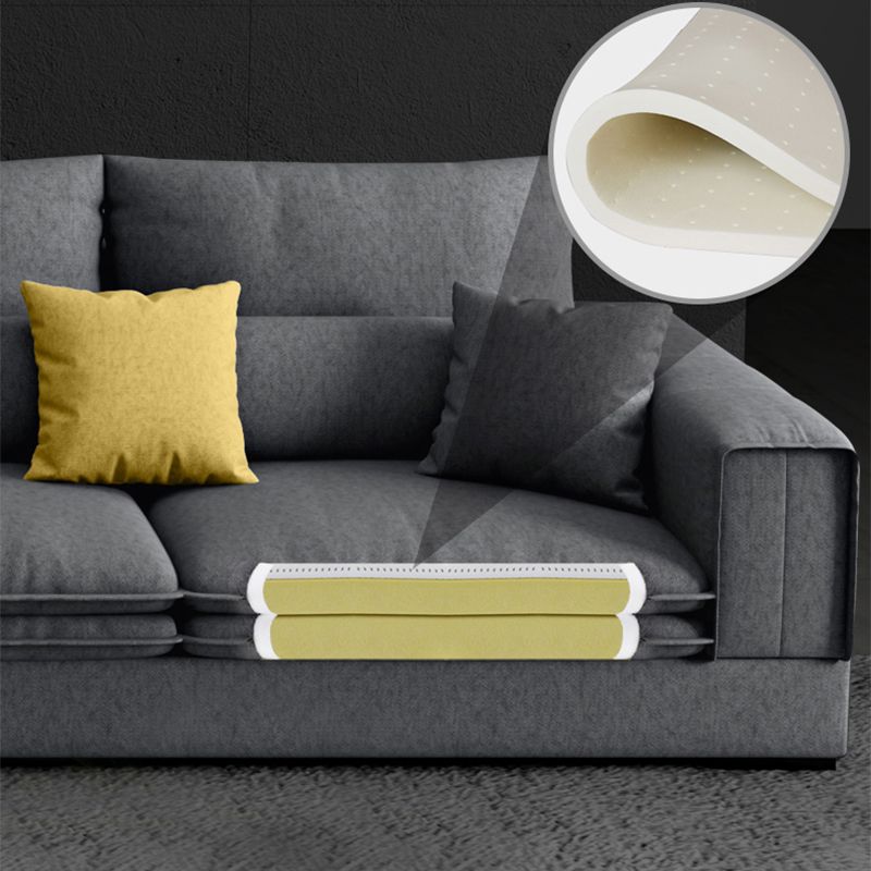 Dark Gray Contemporary Sectional with Recessed Arm and Pillowed Back Cushions Clearhalo 'furn' 'furn_sectionals' 'Furniture' 'furniture_sectionals' 'kitchen' 'kitchen_sectionals' 'Living Room Furniture' 'Sectionals' 1200x1200_70c6c585-9ae0-4cbc-9a79-a3995e53dab0