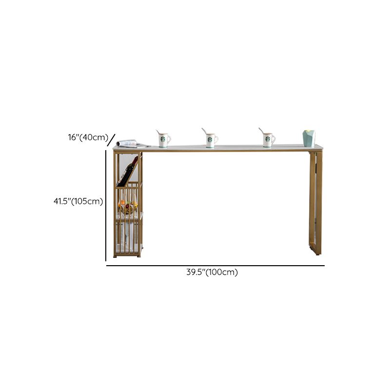 Glam Rectangle Counter Height Dining Table White and Gold Pub Table Clearhalo 'Bar Furniture' 'Bar Tables' 'bar_tables' 'furn' 'furn_bar_tables' 'Furniture' 'Kitchen & Dining Furniture' 1200x1200_70cadf7c-d739-4f58-a8d8-e9144b55931c