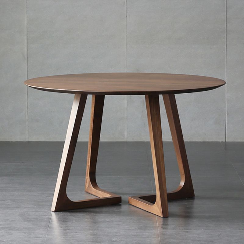 Contemporary Style Round Solid Wood Table Sled Base Dining Table for Home Clearhalo ' dining_table' 'Dining Tables & Seating' 'Dining Tables' 'furn' 'furn_dining_table' 'Furniture' 'furniture_dining_table' 'Kitchen & Dining Furniture' 'kitchen&dining_furn' 'kitchen' 'kitchen_dining_table' 1200x1200_70ccf9e6-2ca3-49da-a1c1-50fd46f3dac2