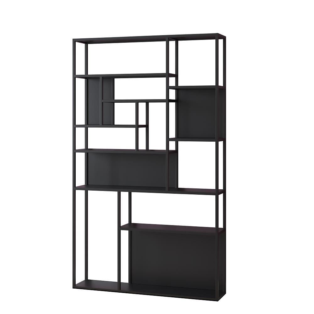Gold and Black Floor Book Shelf Open Shelf Bookcase with Shelves Clearhalo 'Bookcases' 'furn' 'furn_bookcases' 'Furniture' 'Office Furniture' 1200x1200_70cd1449-d095-4046-af03-7d3a6f2eeb35
