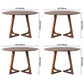 Round Pedestal Casual Dining Table Brown Tone Fixed Table with Pinewood Solid Wood Clearhalo ' dining_table' 'Dining Tables & Seating' 'Dining Tables' 'furn' 'furn_dining_table' 'Furniture' 'furniture_dining_table' 'Kitchen & Dining Furniture' 'kitchen&dining_furn' 'kitchen' 'kitchen_dining_table' 1200x1200_70cd1e3b-461e-4dc9-9a5d-3c4f89065167