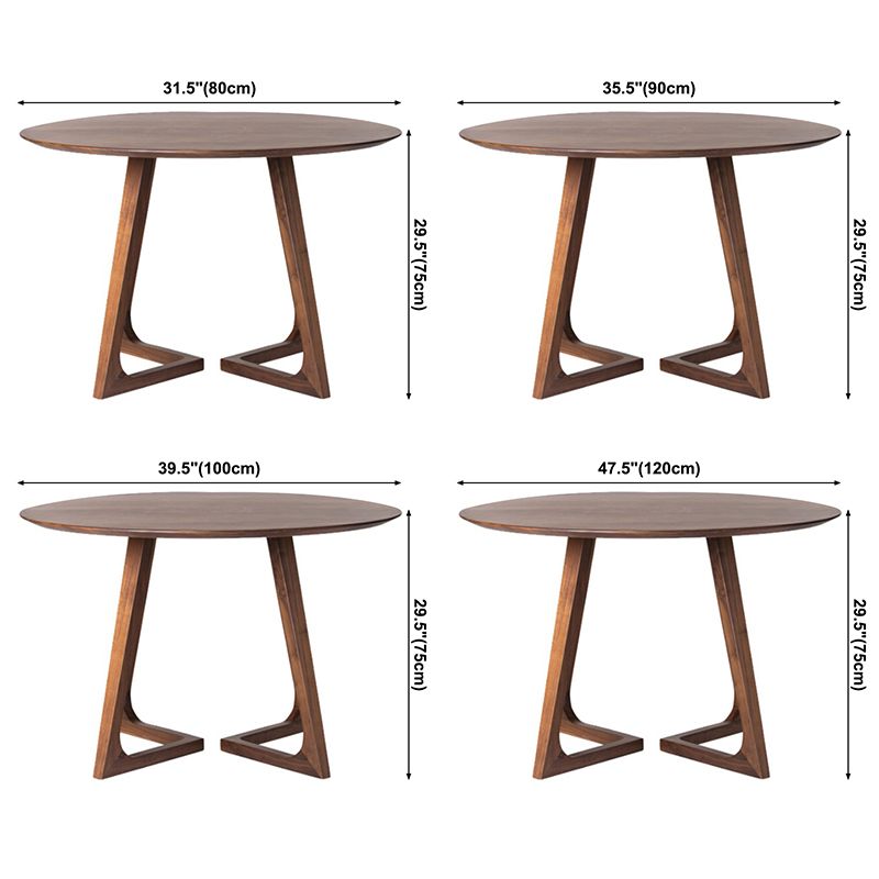 Round Pedestal Casual Dining Table Brown Tone Fixed Table with Pinewood Solid Wood Clearhalo ' dining_table' 'Dining Tables & Seating' 'Dining Tables' 'furn' 'furn_dining_table' 'Furniture' 'furniture_dining_table' 'Kitchen & Dining Furniture' 'kitchen&dining_furn' 'kitchen' 'kitchen_dining_table' 1200x1200_70cd1e3b-461e-4dc9-9a5d-3c4f89065167