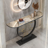 Contemporary Half Moon Console Accent Table Antique Finish Console Table