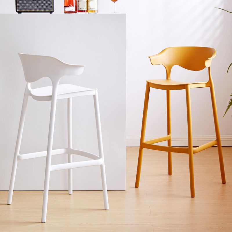 Scandinavian Plastic Barstool Low Back Counter Stool Footrest Furniture Clearhalo 'Bar Furniture' 'Bar Stools' 'bar_stools' 'furn' 'furn_bar_stools' 'Furniture' 'Kitchen & Dining Furniture' 1200x1200_70cd9029-264c-4131-a13f-90b5d9917228