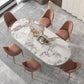 Stone Dining Table Traditional Luxury Dining Table with Double Pedestal Clearhalo 'Dining Tables & Seating' 'Dining Tables' 'dining_table' 'furn' 'furn_dining_table' 'Furniture' 'Kitchen & Dining Furniture' 1200x1200_70cdc7ed-3a2b-49aa-8a4e-72d344245772