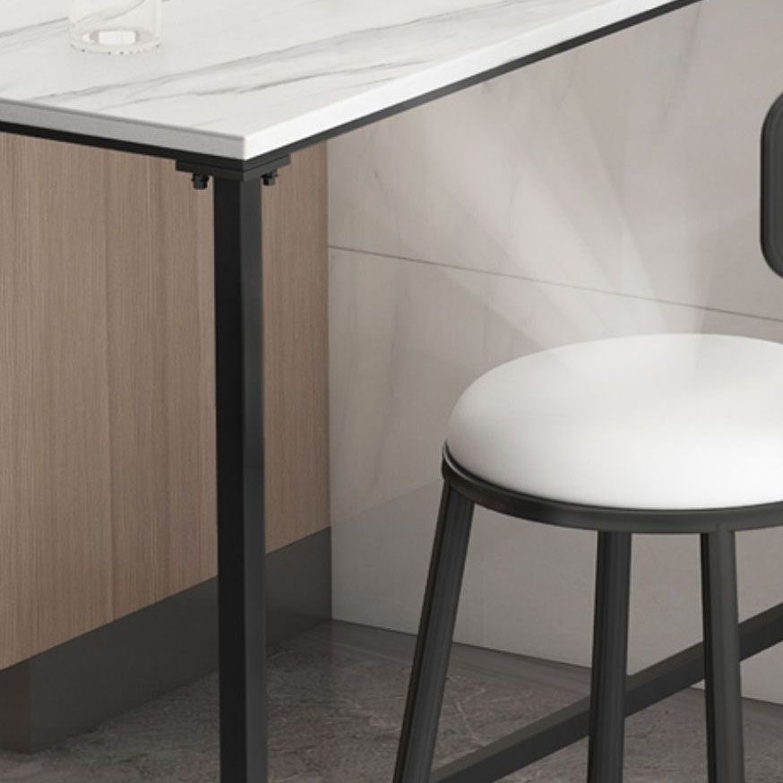 Tavolo da bar rettangolare in pietra sinterizzato tavolo da bistrot moderno con base di cavalletto