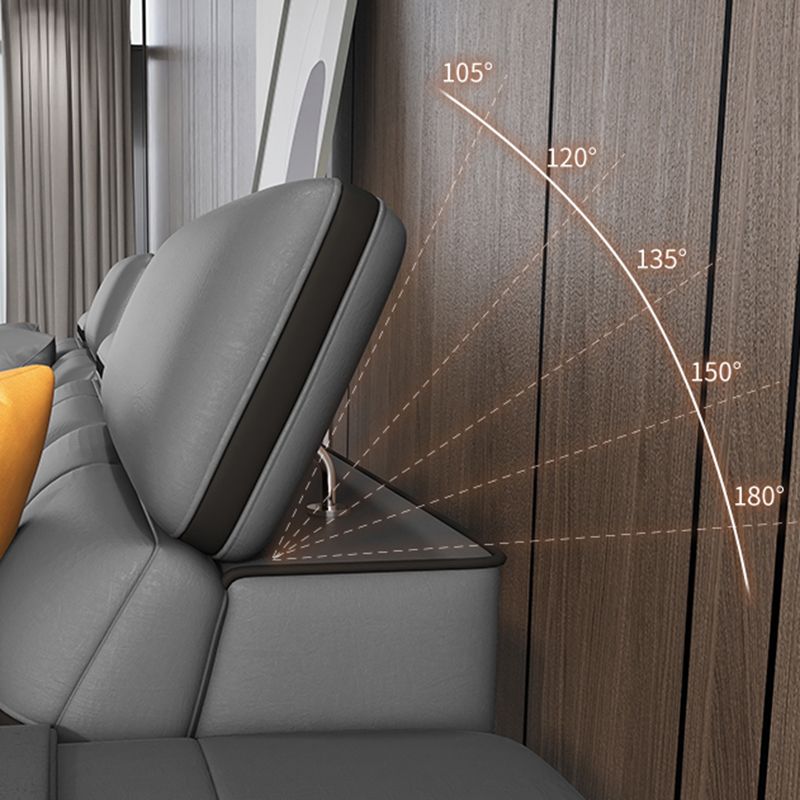 Sofá de cuero genuino estacionario de brazo cuadrado de nube contemporánea