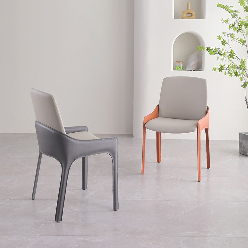 Sillas de comedor de brazo de cuero sintético