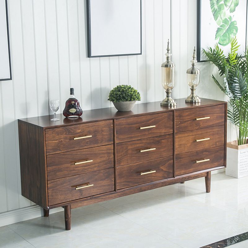 Contemporary Chest Pine 9 - Drawer Bar Pulls Straight Legs Accent Chest Clearhalo 'Cabinets & Chests' 'cabinets_chests' 'furn' 'furn_cabinets_chests' 'Furniture' 'Living Room Furniture' 1200x1200_70cf76f4-d64d-4994-b407-f25925d6cd26