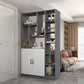 Modern Wooden 78.74" Tall Accent Cabinet with Shelves and Doors