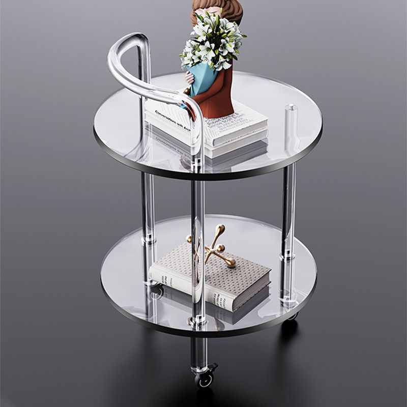 Transparent Acrylic End Table Modern Round Accent Side Table
