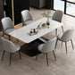 Moderne rechthoekige dinetteset 1/2/5/7-delige eettafelset met blad van gesinterd steen