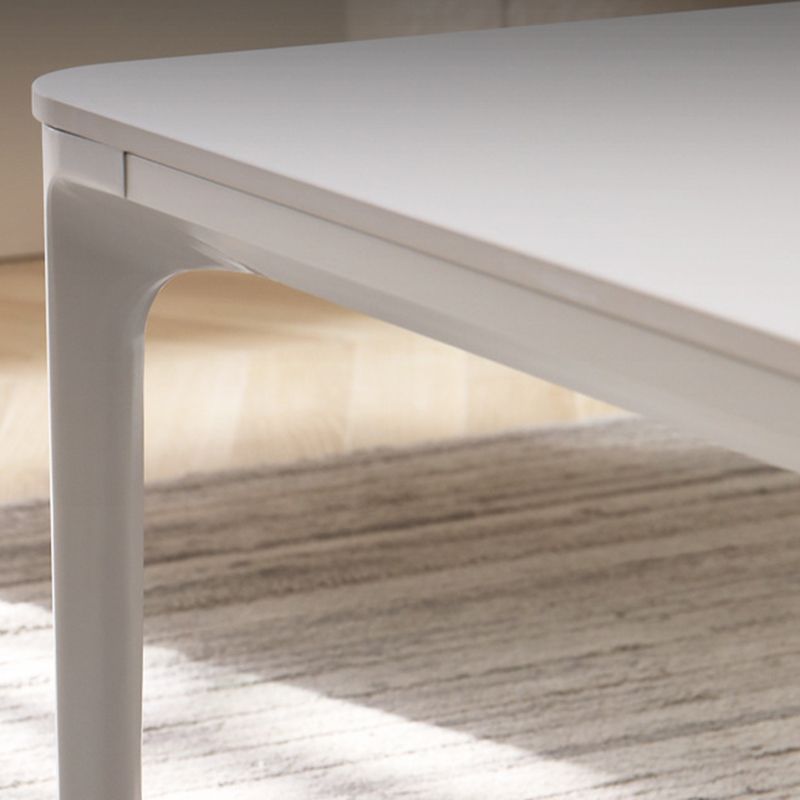 Mesa de centro Modernism Sate Top Mesa de cóctel rectangular de 4 patas en blanco