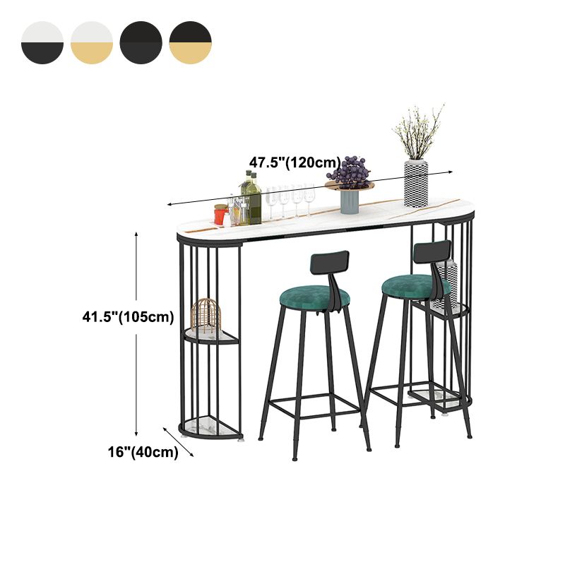Contemporary Counter Height Dining Table Marble Oval Storage Bistro Table (only table) Clearhalo 'Bar Furniture' 'Bar Tables' 'bar_tables' 'Furniture' 'furniture_bar_tables' 'Kitchen & Dining Furniture' 'kitchen&dining_furn' 'kitchen' 1200x1200_70d17a81-d28c-4390-aa7c-6c537e95172d