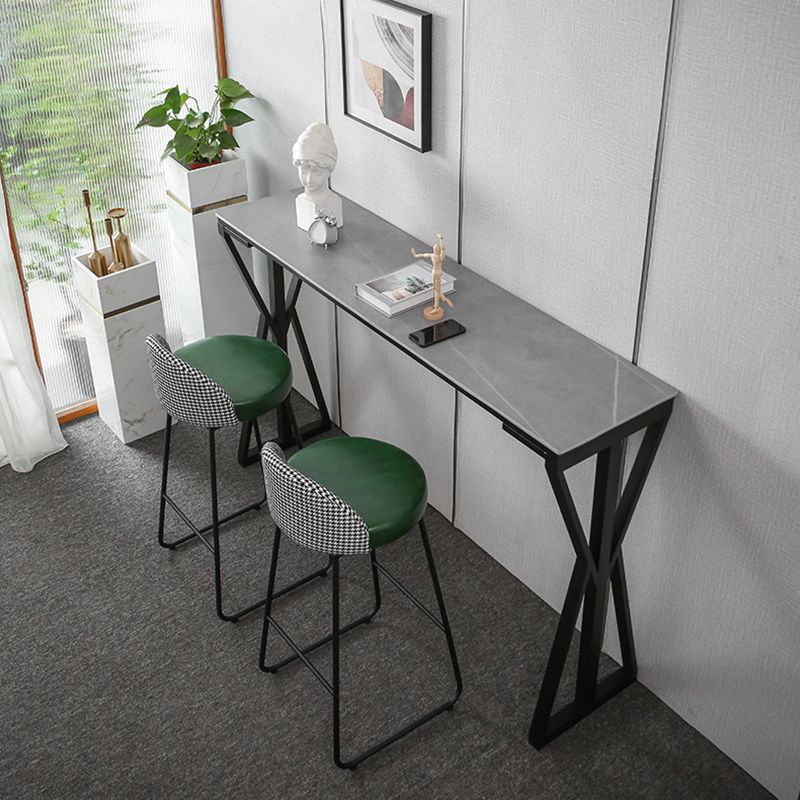 Modern 1/3/5 Pieces Bar Table Set Rectangle Stone Counter Table with Stools for Balcony Clearhalo 'Bar Furniture' 'furn' 'furn_home_bar_bar_sets' 'Furniture' 'Home Bars & Bar Sets' 'home_bar_bar_sets' 'Kitchen & Dining Furniture' 1200x1200_70d36fe1-d096-4f76-bfbd-34c786ed59b3