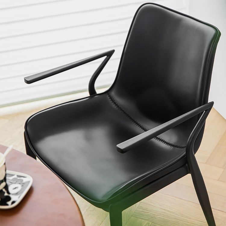 Silla de brazo de estilo industrial sillón de comedor de cuero por falso para sala de estar