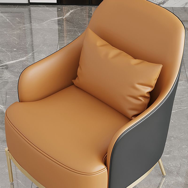 グラムラウンドアームベーシック4レッグアクセントアームチェア付きクロムベース