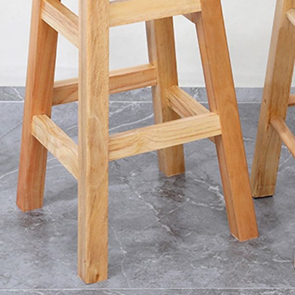 Tabouret de comptoir sans bras industriel en bois massif en bois massif arrière sans tabouret de bar avec 4 jambes