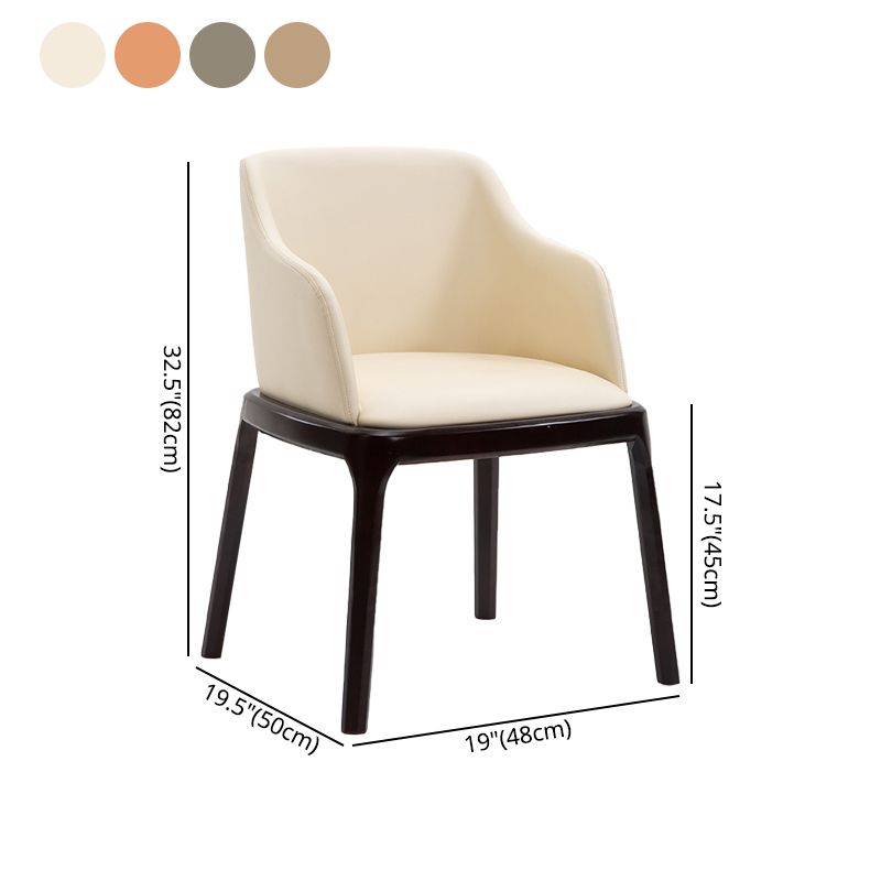 Scandinavian Solid Back Arm Chair Matte Finish Leather Dining Chair (Set of 2) Clearhalo ' kitchen&dining_furn' 'Dining Chairs' 'Dining Tables & Seating' 'dining_chair' 'furn' 'furn_dining_chair' 'Furniture' 'furniture_dining_chair' 'Kitchen & Dining Furniture' 'kitchen' 1200x1200_70d9dc4c-714a-4504-b978-5183e425b1ae